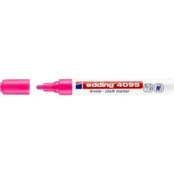 Edding 4095 Marcador de Giz Líquido - Ponta Redonda - Traço entre 2 e 3mm - Odor Neutro - Cor Rosa Néon
