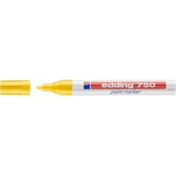 Edding 750 Marqueur Permanent - Pointe Ronde - Trait entre 2 et 4 mm. - Encre Opaque - Séchage Rapide - Couleur Jaune