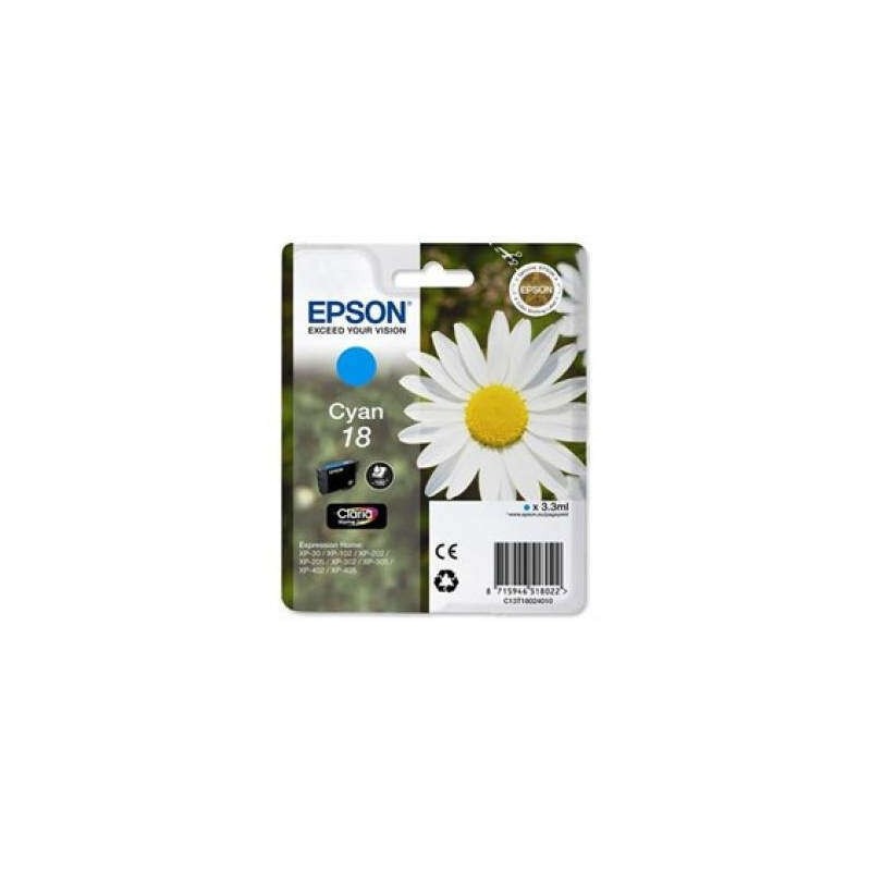 Epson T1802 (18) Cyan Ink Cartridge Original - C13T18024012