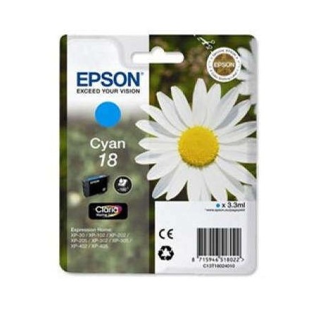 Epson T1802 (18) Cyan Ink Cartridge Original - C13T18024012