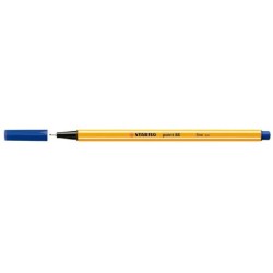 Stabilo Point 88 Marcador de Ponta Fina de Fibra - Traço de 0.4 mm - Tinta à Base de Água - Cor Azul Escuro