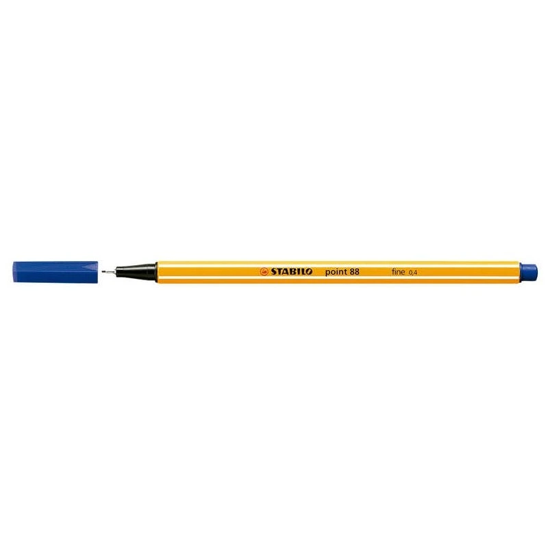 Stabilo Point 88 Marqueur à Pointe Fine en Fibre - Trait de 0.4 mm - Encre à Base d'Eau - Couleur Bleu Foncé