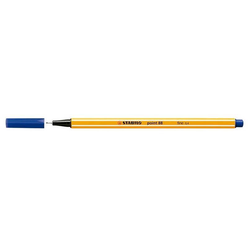 Stabilo Point 88 Rotulador de Punta Fina de Fibra - Trazo de 0.4 mm - Tinta con Base de Agua - Color Azul Oscuro