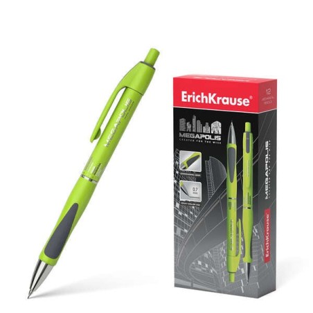 Erichkrause Megapolis Concept Mechanical Pencil 0.7mm HB - Round Body with Clip - Ergonomic Grip Zone - For 0.7mm Leads - Neon
