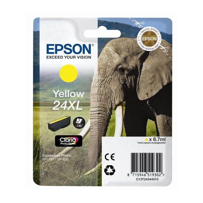 Epson T2434 (24XL) Yellow Ink Cartridge Original - C13T24344012