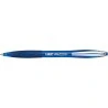 Bic Atlantis Soft Retractable Ballpoint Pen with Metal Clip - 1mm Tip - Transparent Barrel with Grip - Blue Colour
