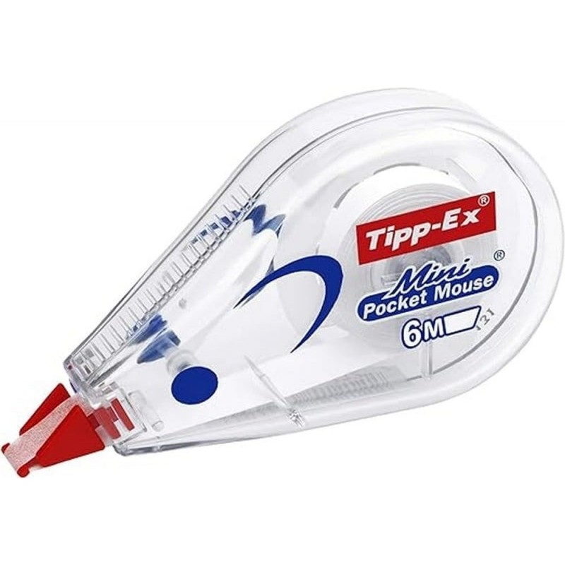 Tipp-Ex Mini Pocket Mouse Correction Tape 5mm x 6m - Instant Writing - Transparent Casing