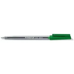 Staedtler Stick 430 Esferográfica com Tampa - Ponta 0,35mm - Tinta Indelével - Cor Verde