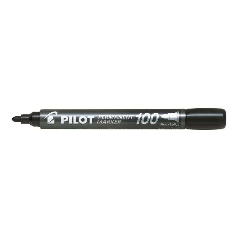 Pilot Rotulador Permanente 100 - Punta Fina de Bala 4,5mm - Trazo 1mm - Color Negro
