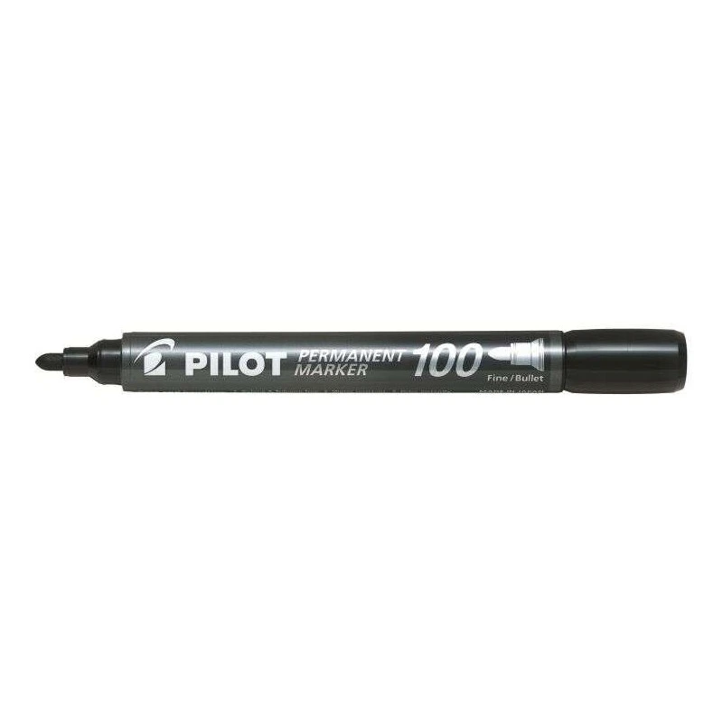 Pilot Rotulador Permanente 100 - Punta Fina de Bala 4,5mm - Trazo 1mm - Color Negro