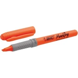 Bic Highlighter Grip Marcador Fluorescente - Ponta Biselada - Traco entre 1,60 e 3,30 mm - Pega Texturizada - Cor Laranja