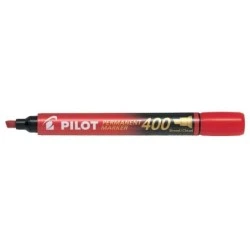 Pilot Marqueur Permanent 400 - Pointe Biseautee 4,5mm - Trace 4mm - Couleur Rouge