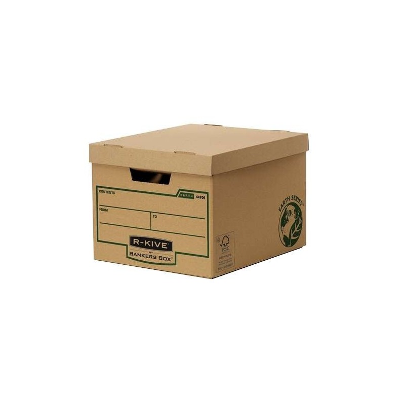 Fellowes Bankers Box Earth Contenedor de Archivos - Montaje Manual - Carton Reciclado Certificacion FSC - Color Marron