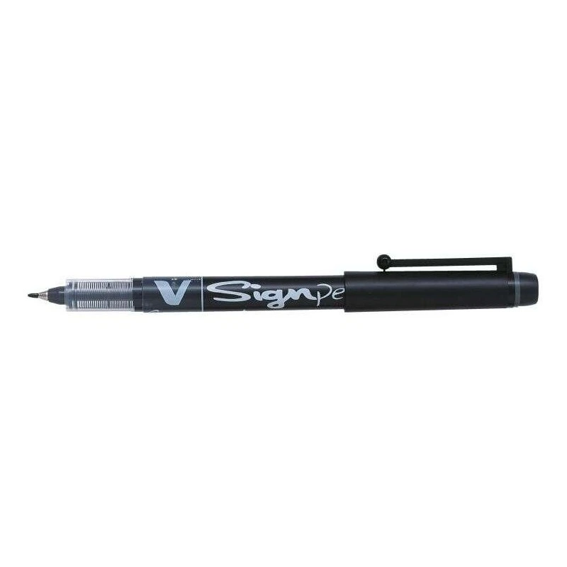 Pilot Marcador de Ponta Fina V-Sign Pen - Ponta Fina de 2mm - Traço de 0,6mm - Cor Preto