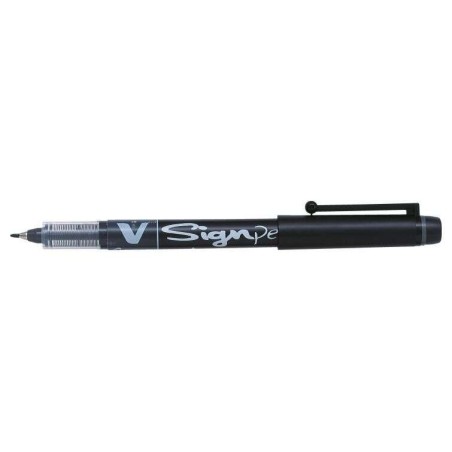 Pilot Marcador de Ponta Fina V-Sign Pen - Ponta Fina de 2mm - Traço de 0,6mm - Cor Preto