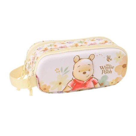 Safta Winnie the Pooh Portatodo 3D - 2 Compartimentos con Cremallera - Asa Lateral - Capacidad 1L - 21x8x6cm - Color Amarillo