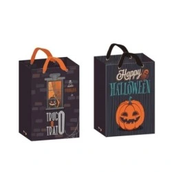 Bismark Sac en Papier Halloween - Anses à Nœud - 2 Motifs Aléatoires