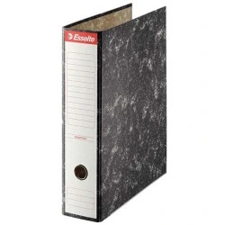 Esselte Archivador de Palanca Formato Folio - Lomo 75mm - Capacidad para 500 Hojas - Color Negro Jaspeado