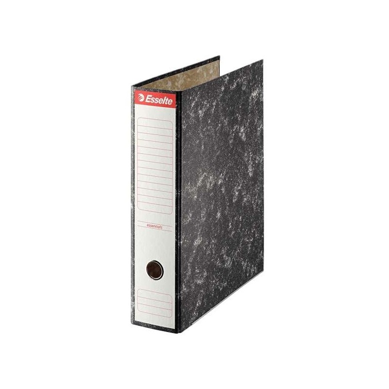 Esselte Classeur à Levier Format Folio - Dos 75mm - Capacité de 500 Feuilles - Couleur Noir Marbré