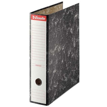 Esselte Lever Arch File Foolscap Format - 75mm Spine - Capacity for 500 Sheets - Black Marbled