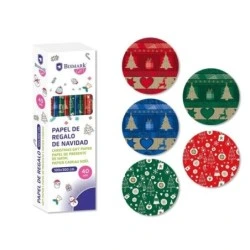 Bismark Christmas Metallic Gift Wrap Paper Roll - Size 100cmx300cm - 5 Different Designs