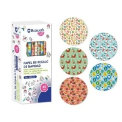 Bismark Noël Jouets Rouleau de Papier Cadeau - Dimensions 70cmx500cm - 5 Motifs Différents