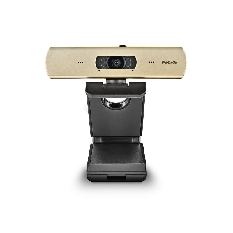 NGS XpressCam 4000 Webcam 4K USB 2.0 - 30 FPS - Privacy Filter - Multidirectional Microphone - 1.50m Cable - Black/Gold