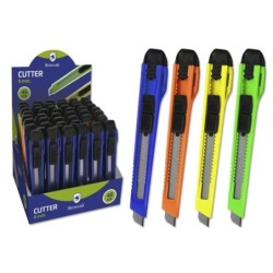 Bismark Small Cutter with Steel Blade - Locking System - Retractable and Interchangeable - Assorted Colours