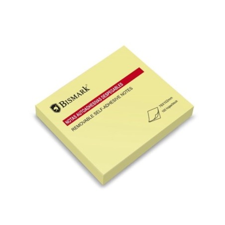 Bismark Bloc de 100 Notes Adhésives 76x102mm - Couleur Jaune