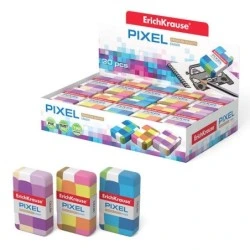 Erichkrause Pixel Soft Classic Shape Eraser - Made of Thermoplastic Rubber - PVC-Free - Assorted Colours