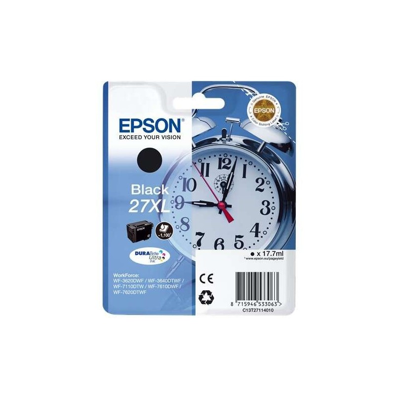 Epson T2711 (27XL) Noir Cartouche d'encre Original - C13T27114012