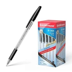 Erichkrause R-301 Stick&Grip Stylo à Bille Pointe 1.0mm - Tracé 0.5mm - Grip en Caoutchouc - Encre à Séchage Rapide - Corps