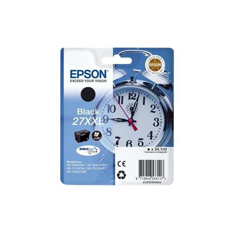 Epson T2791 (27XXL) Noir Cartouche d'encre Original - C13T27914012