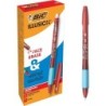 Bic Illusions Erasable Ballpoint Pen - Medium Tip 0.7mm - Rubber Grip - Refillable - Red