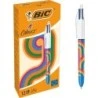 Bic 4 Colours Decors Lines Esferográfica Retrátil - Ponta Média de 1,0mm - Tinta com Base de Óleo - 4 Cores