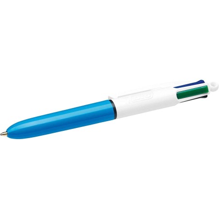 Bic 4 Colours Mini Boligrafo de Bola Retractil - Punta Media de 1mm - Trazo de 0.4mm - Tinta con Base de Aceite - Cuerpo