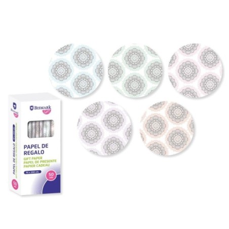 Bismark Mandalas Rolo de Papel de Embrulho - Medidas 70cmx200cm - 5 Desenhos Diferentes