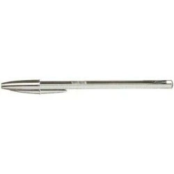 Bic Cristal Shine Ballpoint Pen - 1.0mm Medium Point - Oil-Based Ink - Elegant Silver Barrel - Black