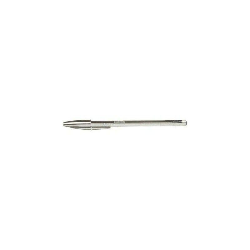 Bic Cristal Shine Stylo à Bille - Pointe Moyenne de 1.0mm - Encre à Base d'Huile - Élégant Corps Argenté - Couleur Noir