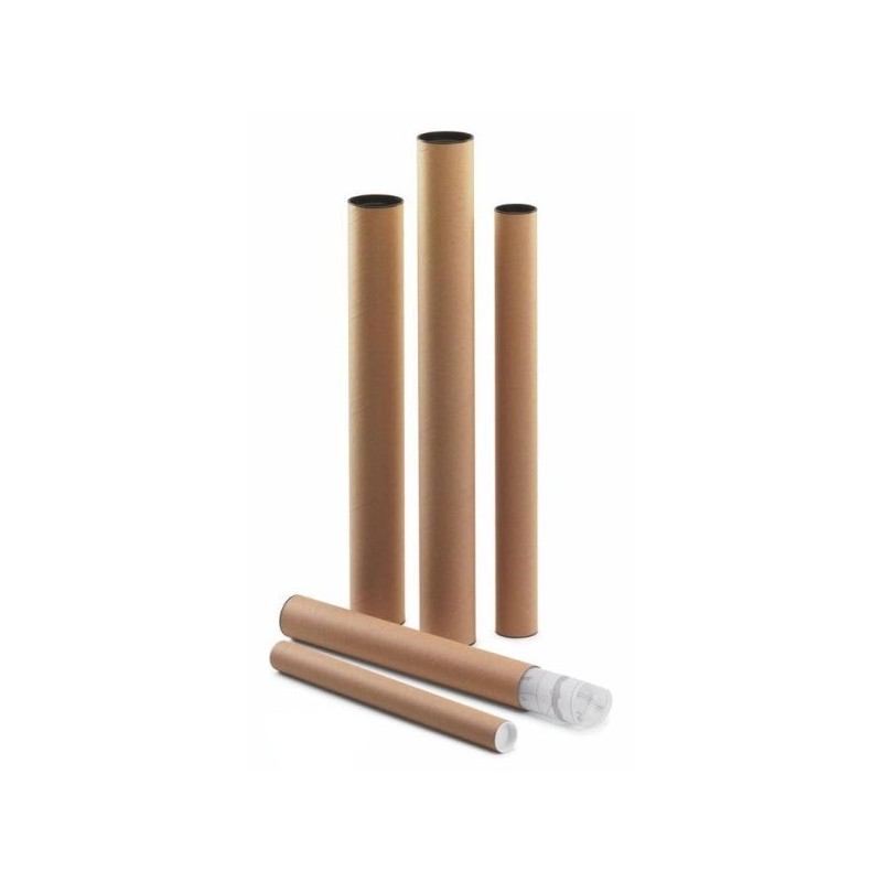 Faibo Tubo Portaplanos de Carton con Tapas de Plastico 460X60mm