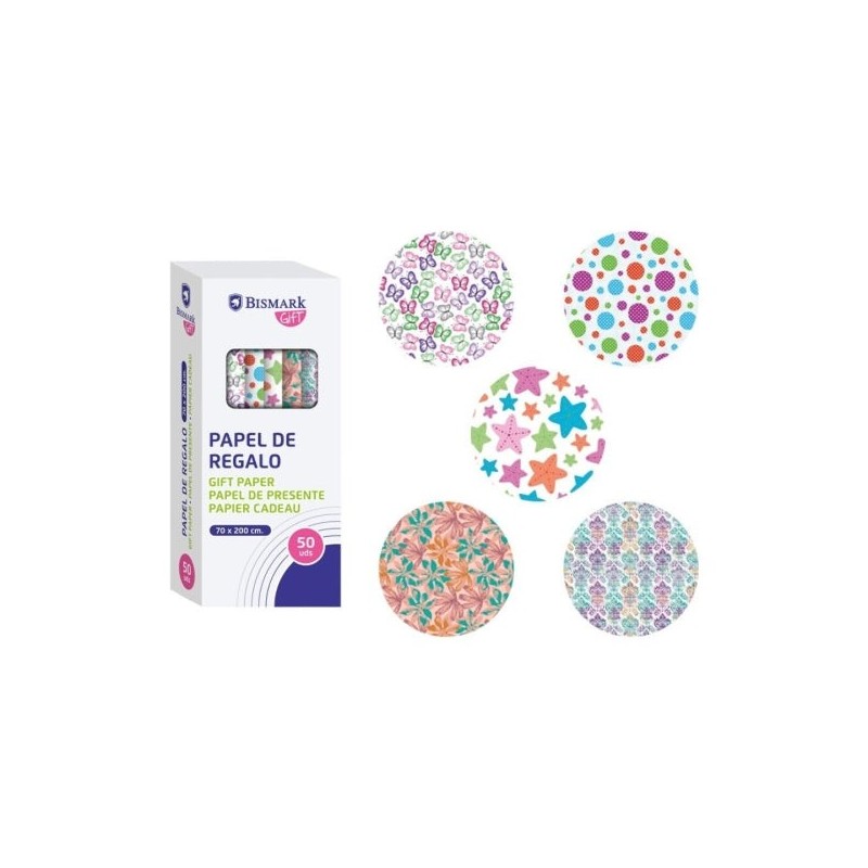 Bismark Momentos Especiales Rollo de Papel Regalo - Medidas 70cmx200cm - 5 Diseños Diferentes