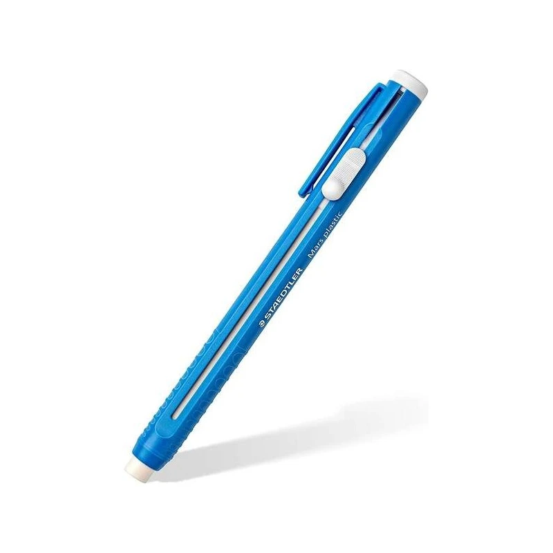 Staedtler Mars Plastic 528 50 Pencil-Shaped Eraser Holder - With Slider to Advance the Eraser - Free of Phthalates and Latex
