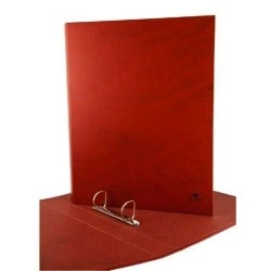 Mariola 2-Ring Folder in Card Lined with Leather-Effect Laminated Paper - Quarto Natural Size - 25mm Mixed Rings - Dimensions
