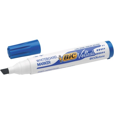Bic Velleda 1751 ECOlutions Marcadores para Quadro Branco - Ponta Biselada - Traço entre 3mm e 5,5mm - Tinta com Base de Álcool