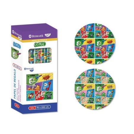 Bismark Comic Rouleau de Papier Cadeau - Dimensions 70cmx200cm - 2 Designs Différents