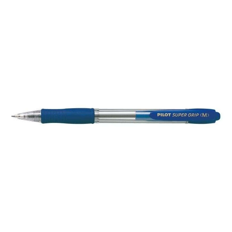 Pilot SuperGrip Stylo à Bille Rétractable - Pointe Ronde 1.0mm - Tracé 0.27mm - Encre à Base d'Huile - Grip Ergonomique