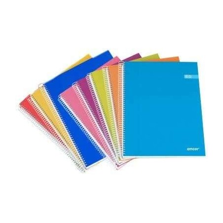 Ancor Classic Stripes Caderno Espiral Tamanho Fólio Quadriculado 4x4mm - 80 Folhas 90gr - Capa de Cartão Plastificado - Cores