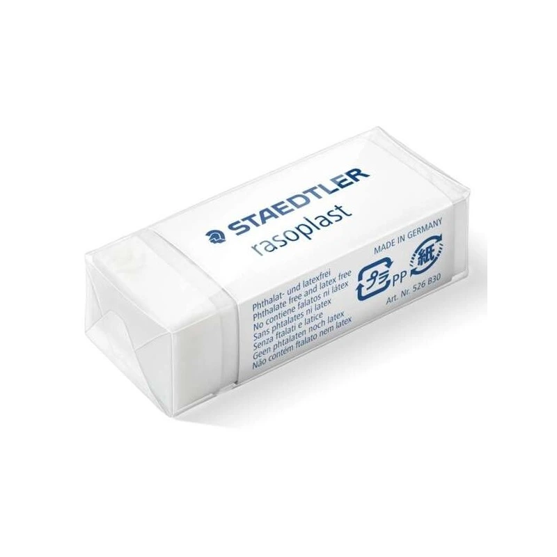 Staedtler Rasoplast 526 B30 Goma de Borrar - Borrado de Alta Calidad - Minimos Residuos - Color Blanco
