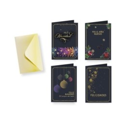 Bismark Carte de Vœux de Noël Foil Green avec Enveloppe - 4 Motifs Différents