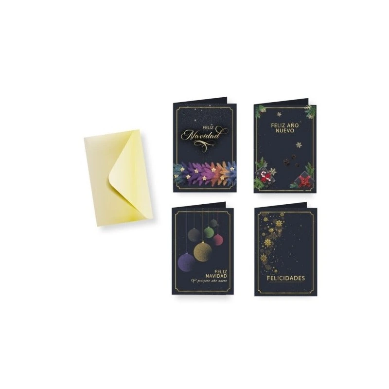 Bismark Tarjeta de Felicitacion Navideña Foil Green con Sobre - 4 Diseños Diferentes